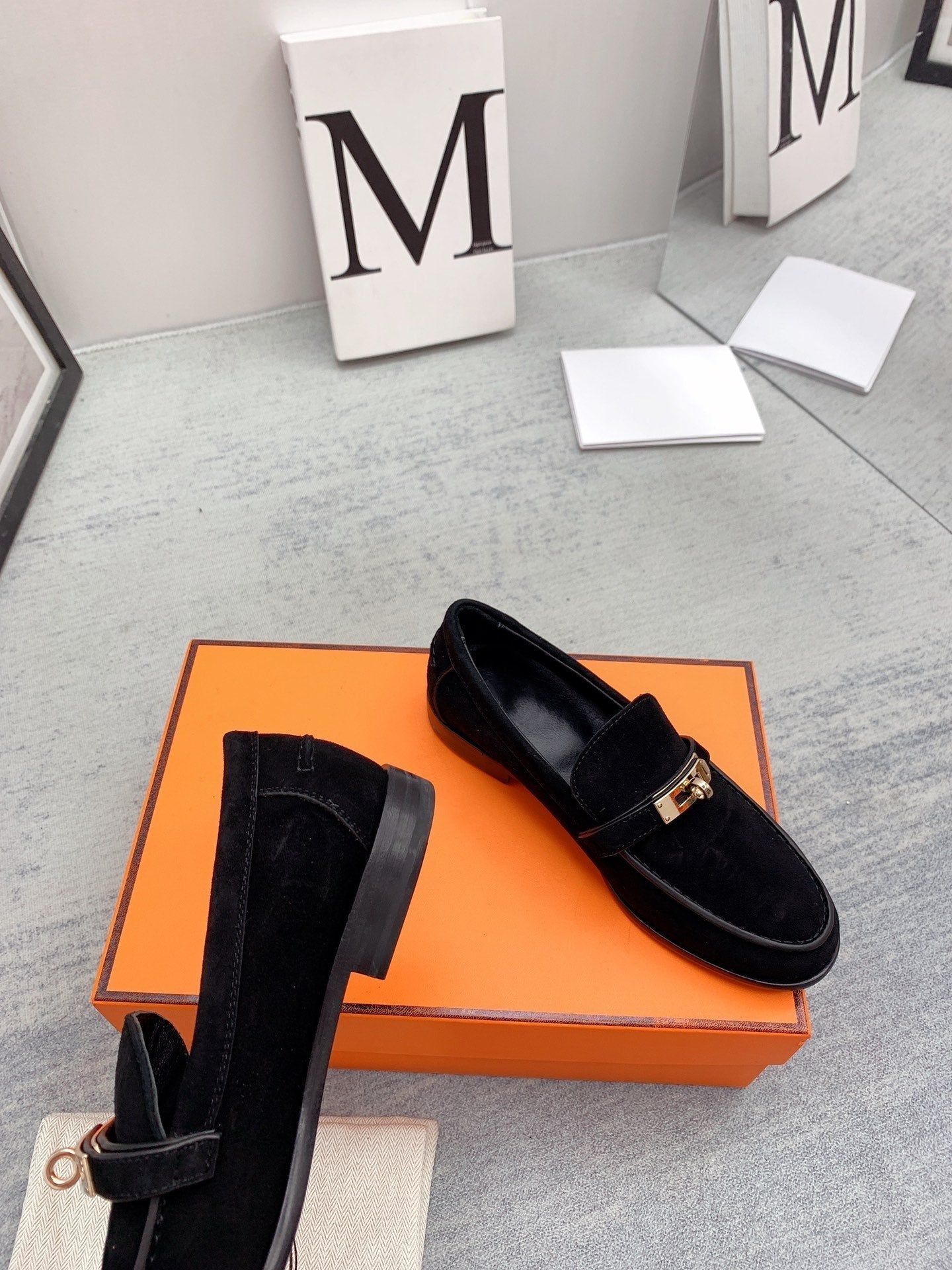 HERMES Destin Loafer Suede Black