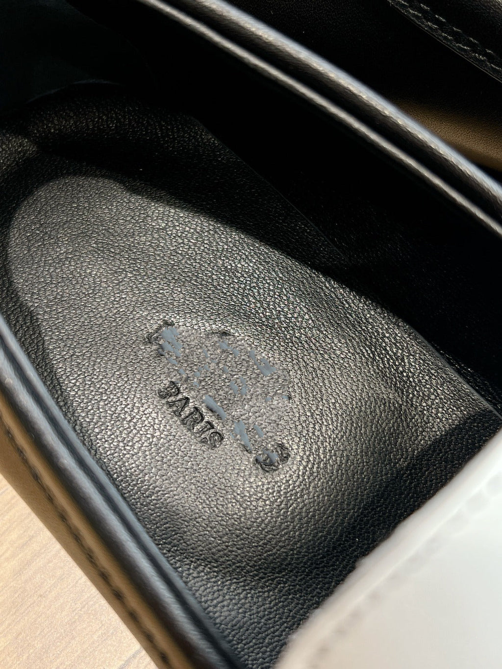 HERMES Destin Loafer Black Goatskin with White Fringe Detail