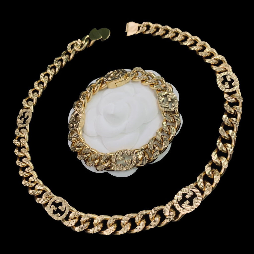 18K Double Gucci Chain Necklace