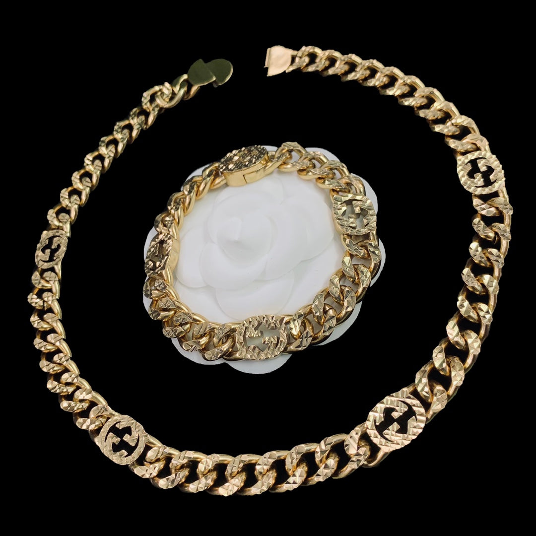 18K Double Gucci Chain Necklace