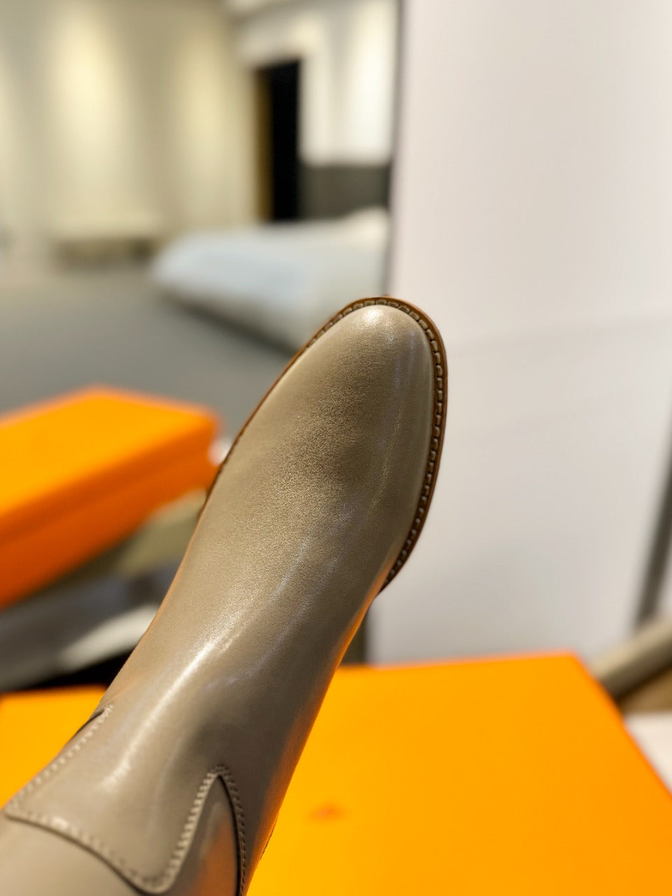 HERMES STIVALI JUMPING IN PEANUT BROWN CALFSKIN